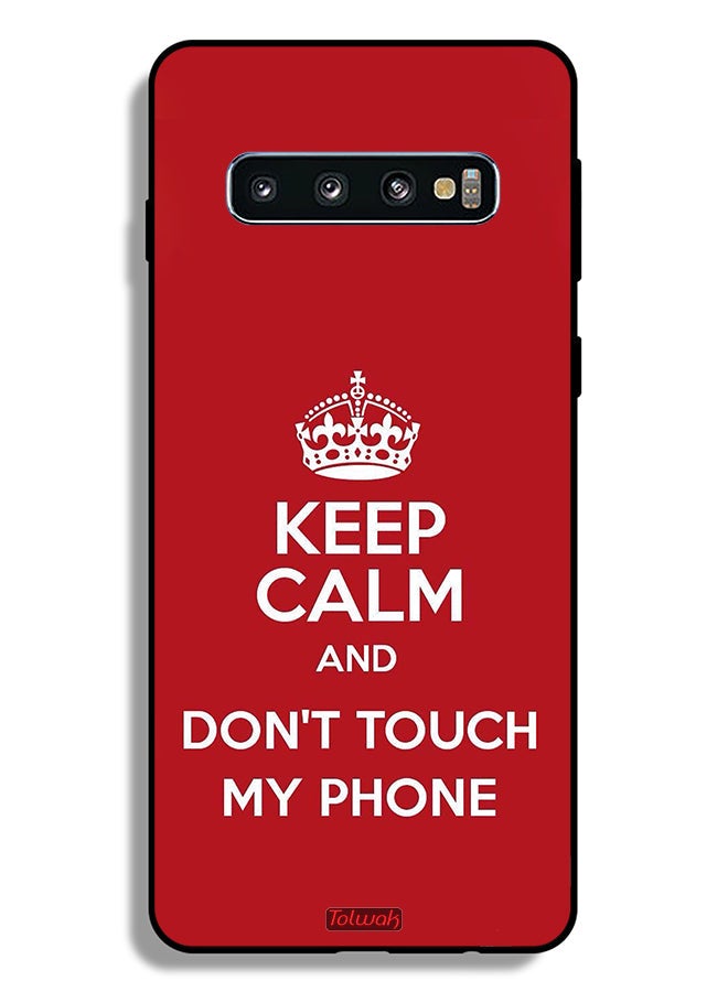 Tolwak Samsung Galaxy S10 Plus Protective Case Cover Keep Calm And Dont Touch My Phone - Image 2
