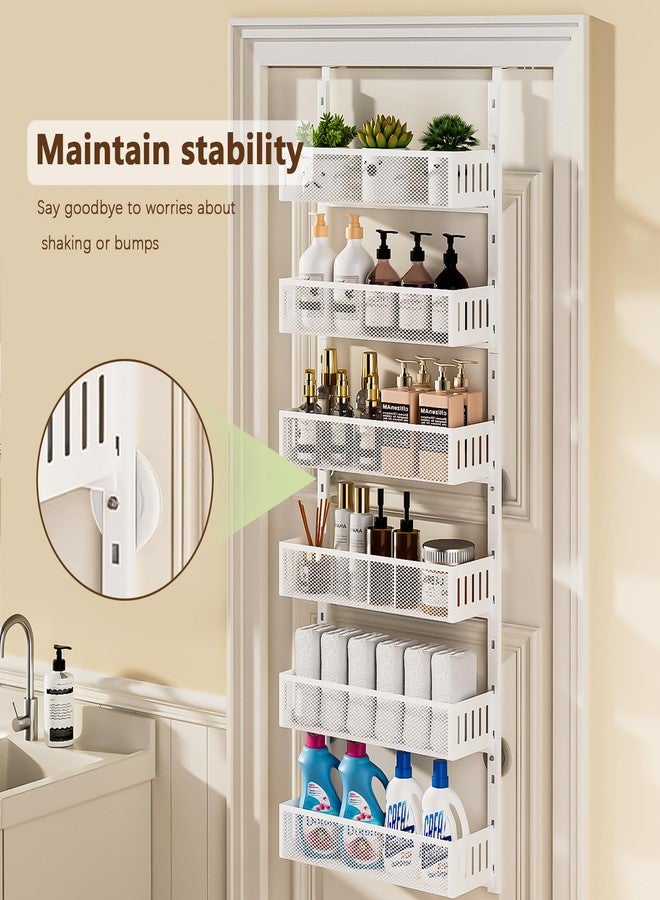 DAOTENGQL 6-Tier Over The Door Pantry Organizer with Mesh Baskets, Adjustable & Stable Hanging Spice Rack for Kitchen, Bathroom, Bedroom, and Baby Essentials Storage - Image 4