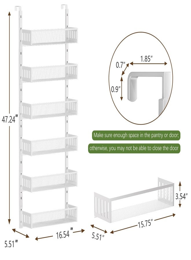 DAOTENGQL 6-Tier Over The Door Pantry Organizer with Mesh Baskets, Adjustable & Stable Hanging Spice Rack for Kitchen, Bathroom, Bedroom, and Baby Essentials Storage - Image 2