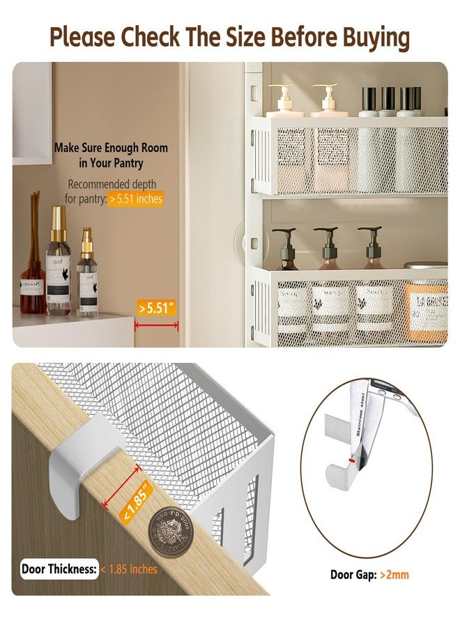 DAOTENGQL 6-Tier Over The Door Pantry Organizer with Mesh Baskets, Adjustable & Stable Hanging Spice Rack for Kitchen, Bathroom, Bedroom, and Baby Essentials Storage - Image 3