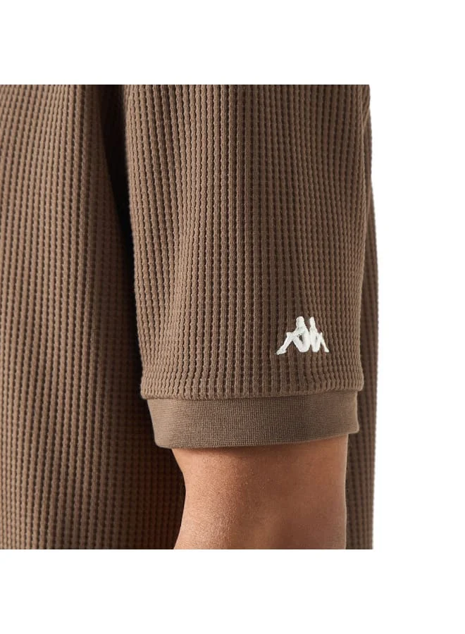 Kappa Kappa Textured Crew Neck T-shirt with Short Sleeves