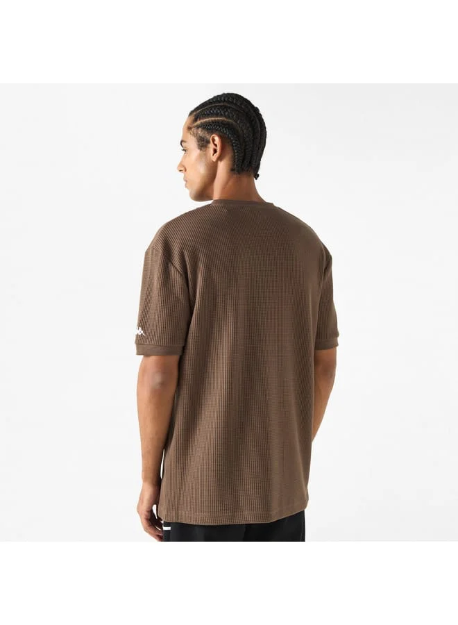 Kappa Kappa Textured Crew Neck T-shirt with Short Sleeves
