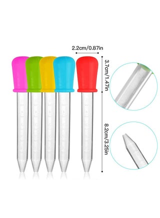 10 Pack Liquid Pipettes Droppers Silicone 5ml Clear Medicine Eye Dropper, with Bulb Tip and 2 Cleaning Brushes for Candy Mold, Gummy Bear - view 2
