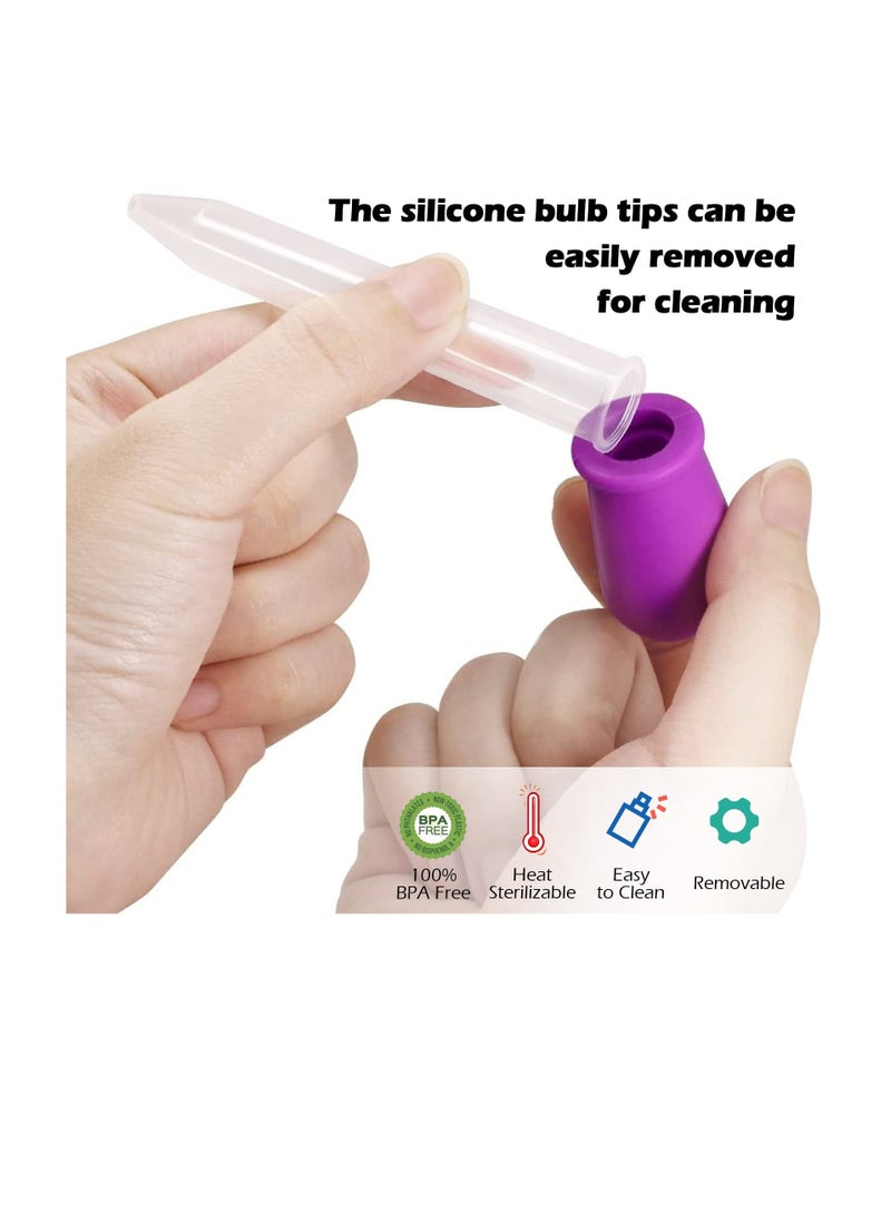 SUNSAR 10 Pack Liquid Pipettes Droppers Silicone 5ml Clear Medicine Eye Dropper, with Bulb Tip and 2 Cleaning Brushes for Candy Mold, Gummy Bear  - Image 3