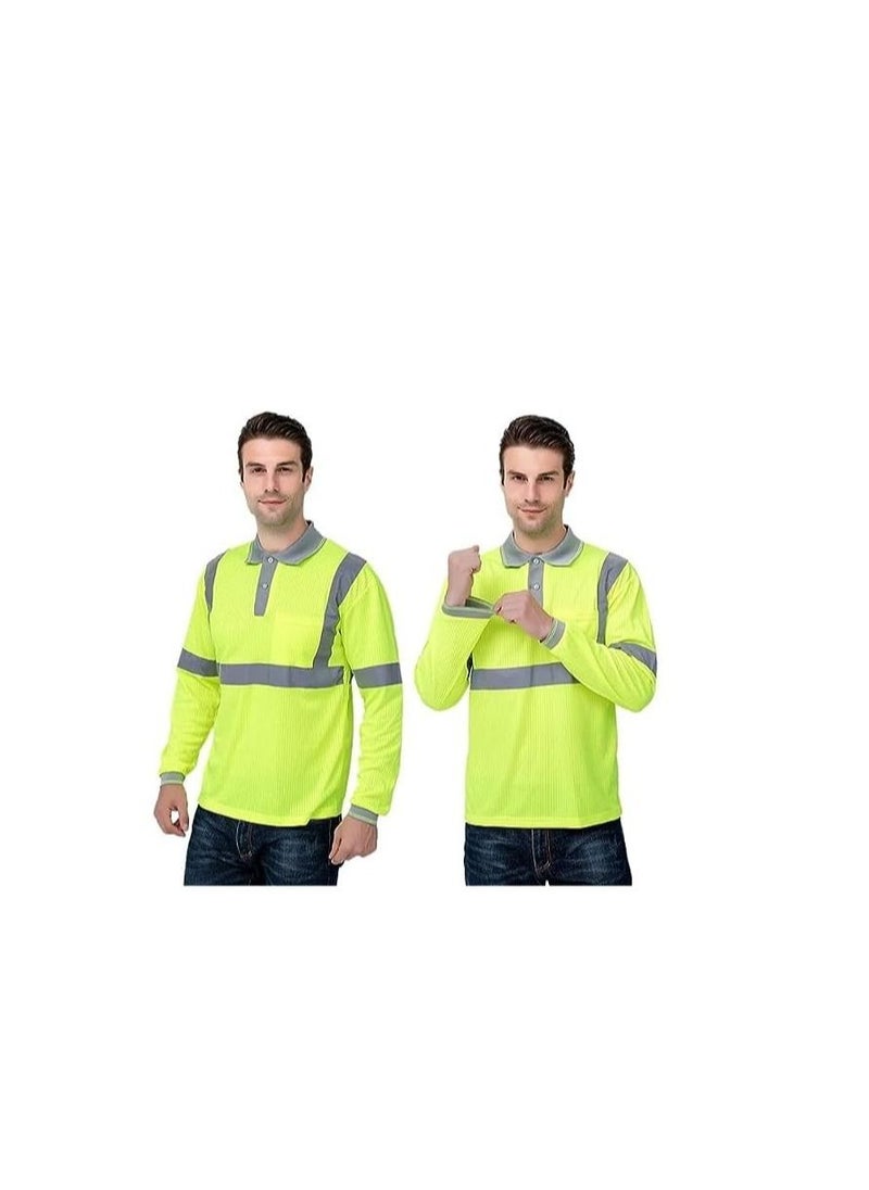 ABBASALI Safety Long Sleeve T-Shirt Reflective Bright Construction Workwear for Men  - Image 3