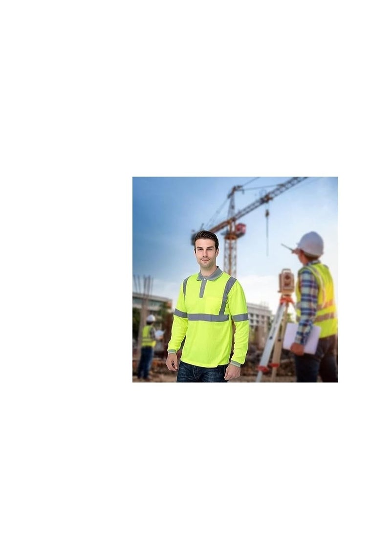 ABBASALI Safety Long Sleeve T-Shirt Reflective Bright Construction Workwear for Men  - Image 4