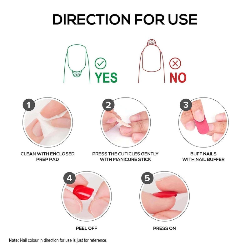 FASHIONHARBOUR Fashionharbour 24 Reusable Artificial Fake Nail Set Lightweight Long Lasting Easy To Use Quick Fix For Festivals Special Occasions - Image 5
