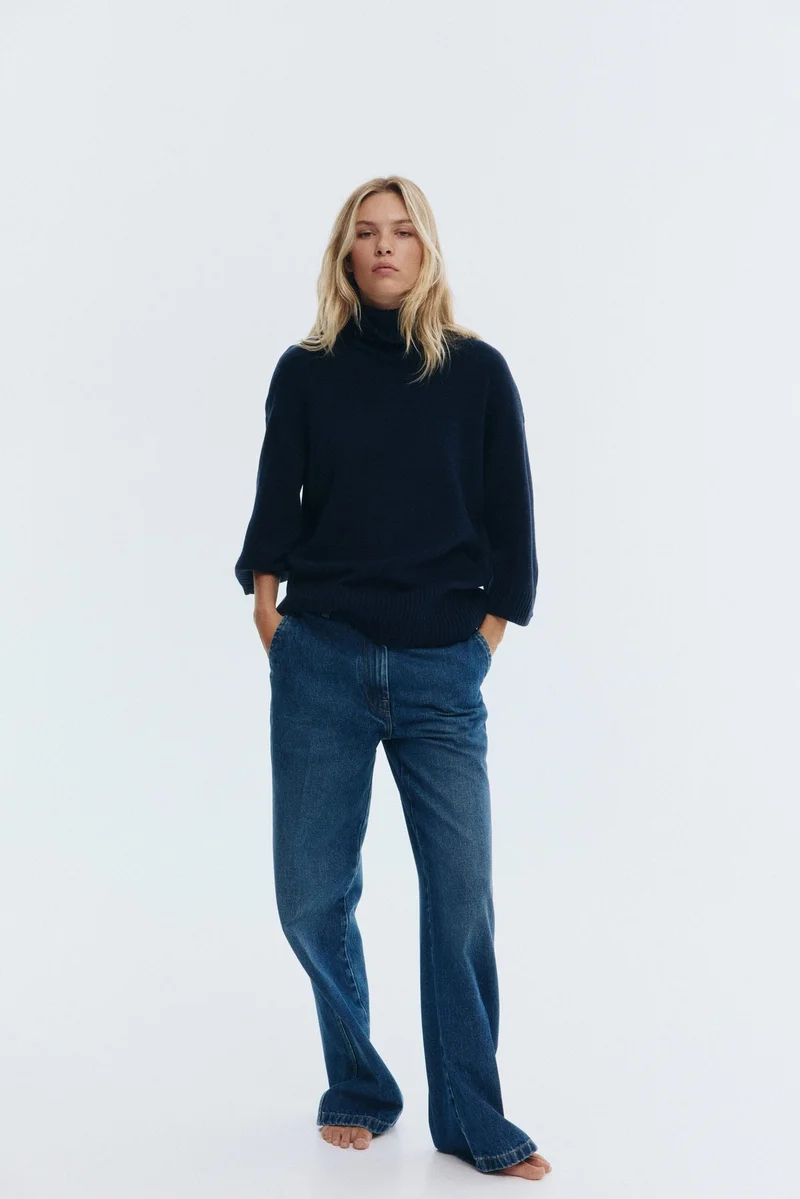 H&M Fine-knit polo-neck jumper