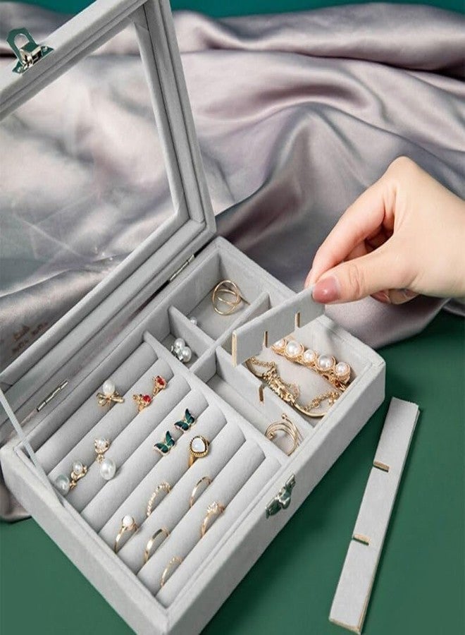 Drumil JEWELRY BOX VELVET Ring Storage Slot, Ring Jewellery Display Storage Box Tray Velvet Jewelry Organizer (Multicolor) - Image 2
