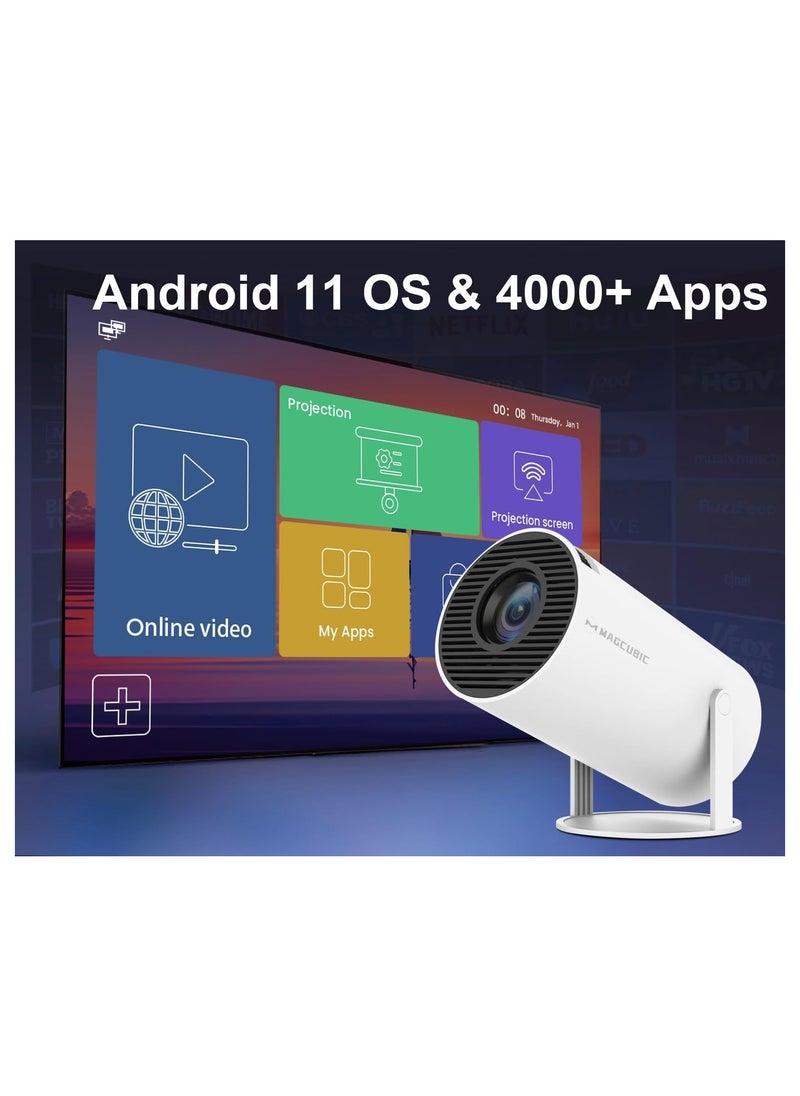 MAGCUBIC Magcubic Mini Portable Projector 5G Wifi 6 Bluetooth 5.0 Android 11, 4K Video Support, 200" Projection, 8000 Lumens, Auto Focus & Keystone Correction, Built-in Screen Mirroring  - Image 3