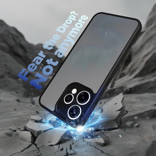 RIGGEAR Shockproof Sleek Hybrid Armor Back Cover Case for Oppo Reno15, Reno 15 5G (Smoke Black Matte PC + Black TPU Bumper) - Image 4