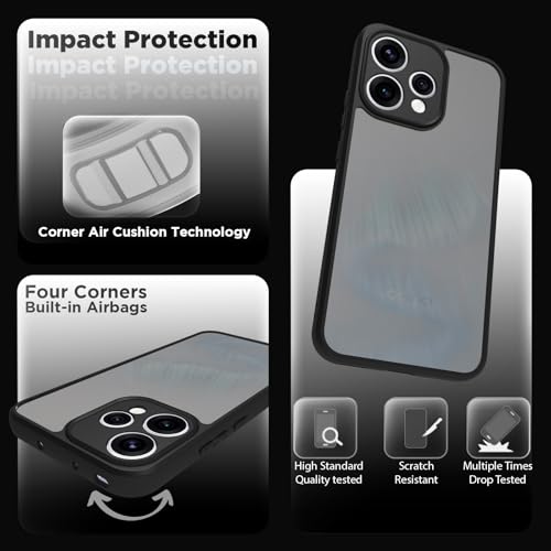 RIGGEAR Shockproof Sleek Hybrid Armor Back Cover Case for Oppo Reno15, Reno 15 5G (Smoke Black Matte PC + Black TPU Bumper) - Image 3