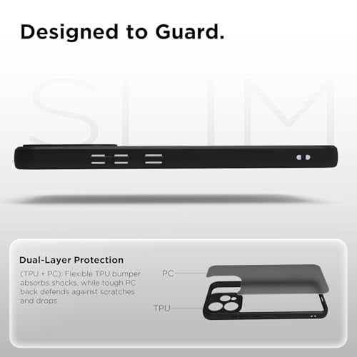 RIGGEAR Shockproof Sleek Hybrid Armor Back Cover Case for Oppo Reno15, Reno 15 5G (Smoke Black Matte PC + Black TPU Bumper) - Image 5