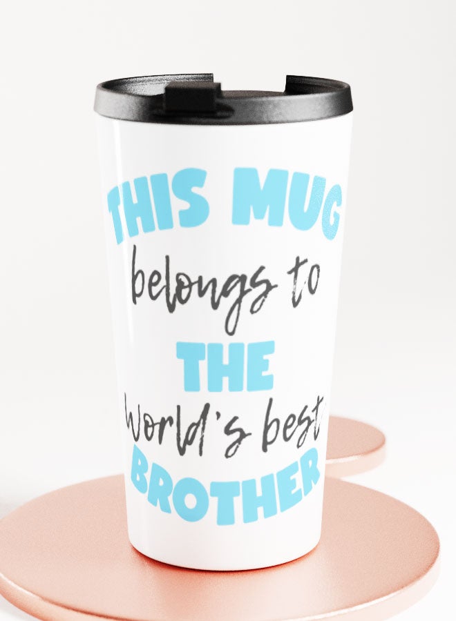 LIT كوب أبيض هدية لأفضل أخ في العالم كوب سفر أفضل اقتباس لأفضل أخ هدية لأفضل عائلة - Image 2