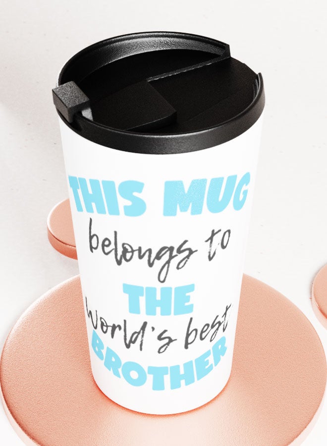 LIT كوب أبيض هدية لأفضل أخ في العالم كوب سفر أفضل اقتباس لأفضل أخ هدية لأفضل عائلة - Image 3