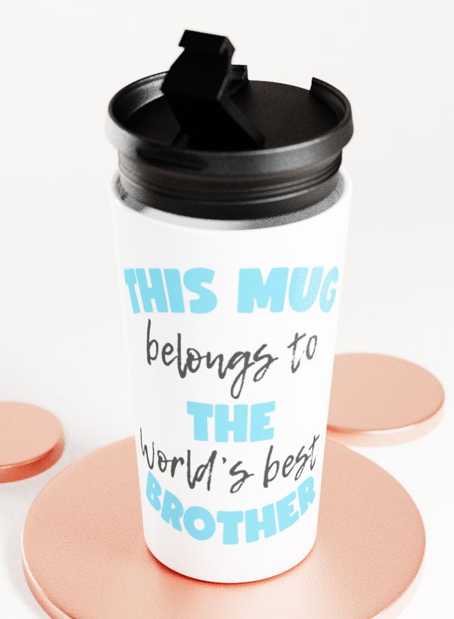 LIT كوب أبيض هدية لأفضل أخ في العالم كوب سفر أفضل اقتباس لأفضل أخ هدية لأفضل عائلة - Image 4