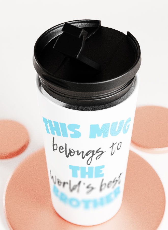 LIT كوب أبيض هدية لأفضل أخ في العالم كوب سفر أفضل اقتباس لأفضل أخ هدية لأفضل عائلة - Image 5