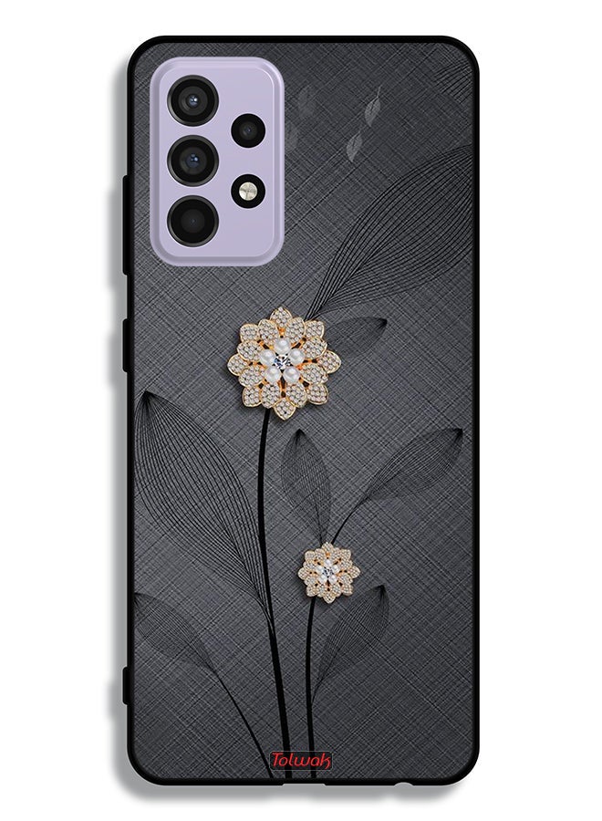 Tolwak غطاء حماية لهاتف سامسونج جالاكسي A52s 5G مزين بفن الأزهار الماسية - Image 1