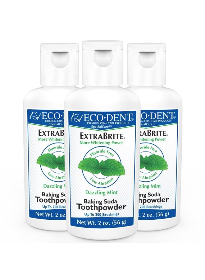 Eco-Dent مبيض الأسنان إيكو-دينت الدولي / مسحوق النعناع 2 أونصة (عبوة من 3) - Image 1