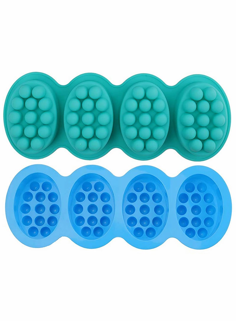 SOLARAE Silicone Massage Bar Soap Molds - 4 Pack Nonstick & BPA Free Cavity Molds for Handmade Soap Making, Perfect for Creating Unique Massage Soaps. - Image 1