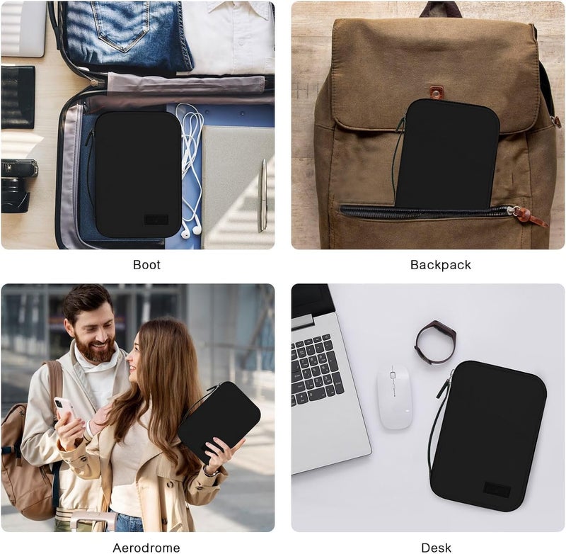 KASTWAVE Travel Document Organizer, Family Passport Holder, Premium Wallet for Women and Men, Portable Travel Document Organizer for Men Women, Travel Essentials for Flying (Black) - Image 5