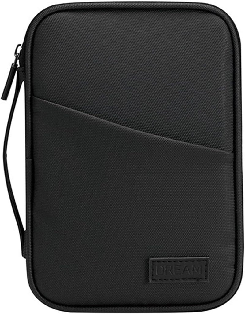 KASTWAVE Travel Document Organizer, Family Passport Holder, Premium Wallet for Women and Men, Portable Travel Document Organizer for Men Women, Travel Essentials for Flying (Black) - Image 1
