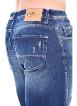 Cedy Denim Men's Sinop Blue Wear Denim Shorts Slim Fit Jean Shorts C342  - Image 5