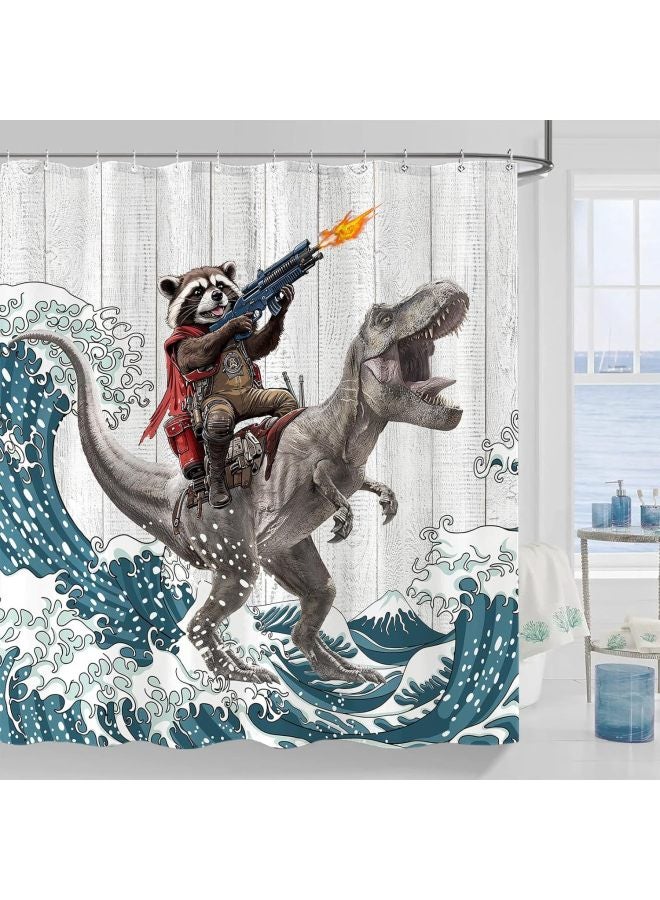 Plaid Waterproof Shower Curtain, Mildew-proof Bathroom Toilet Shower Parion Curtain