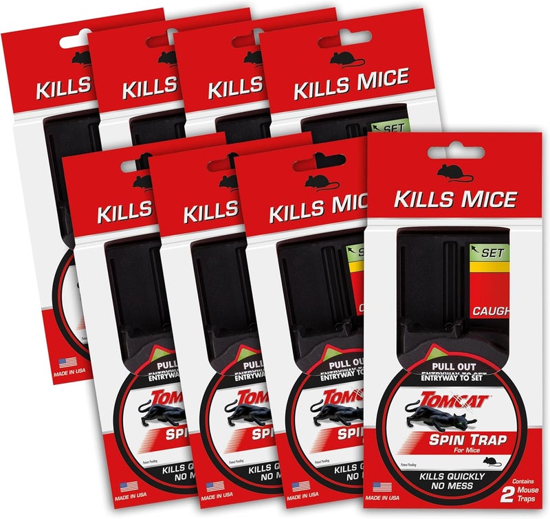 TOMCAT Spin Trap for Mice, Kills Mice Quickly, No Mess, 16 Traps - Image 1