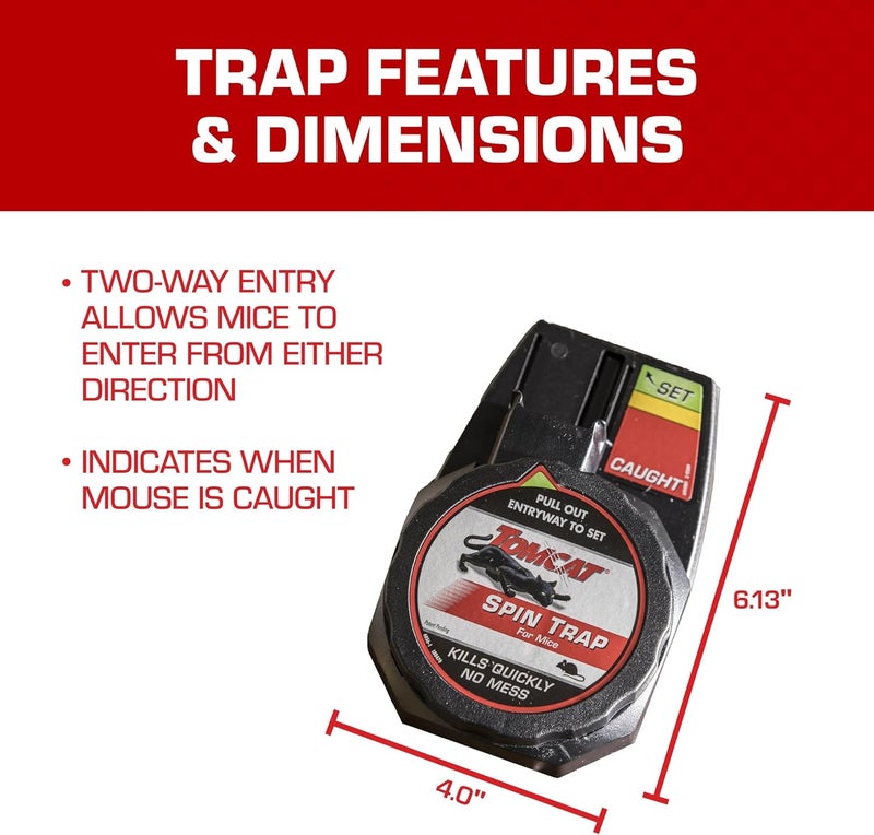 TOMCAT Spin Trap for Mice, Kills Mice Quickly, No Mess, 16 Traps - Image 4