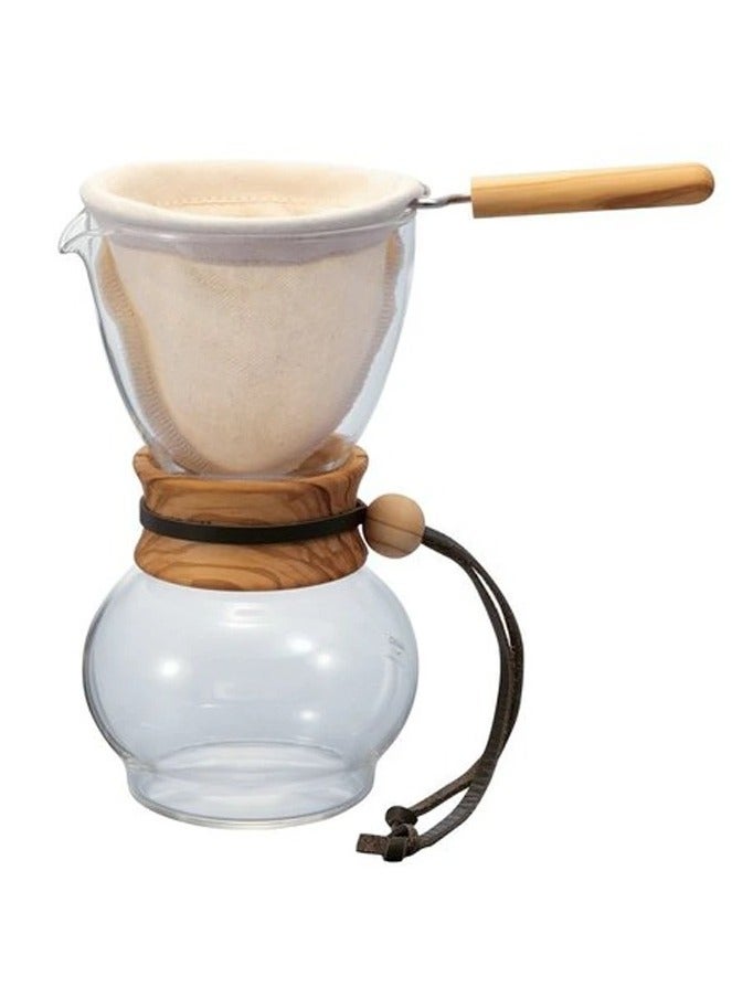 Hario Olive Wood Neck Coffee Drip Pot, 480 ml - Image 1