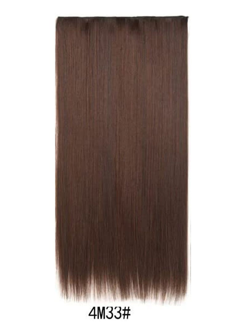 Estelle Eestelle full head one-piece long straight and Body Wave hair extension, with 5 clips, suitable for women and girls (#4M33, Straight) - Image 2