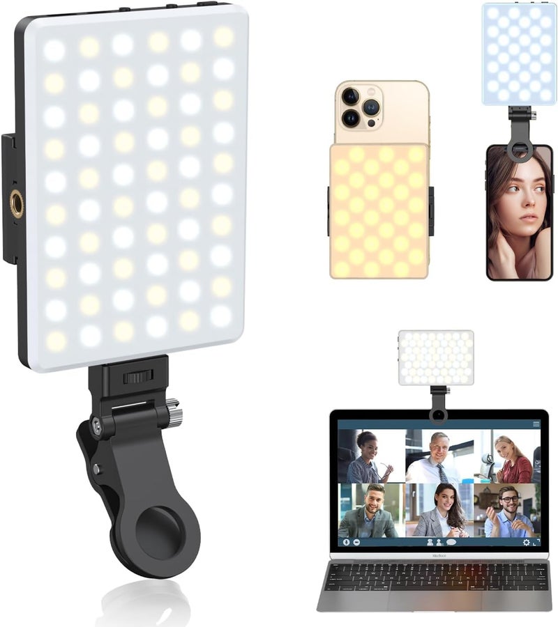 Adofys LED Portable Selfie Light Video Conference Lighting with Clip & Camera Tripod Adapter Rechargeable 2000mAh CRI 95+, 3 Light Modes for Phone iPhone Webcam Laptop Photo - Image 1