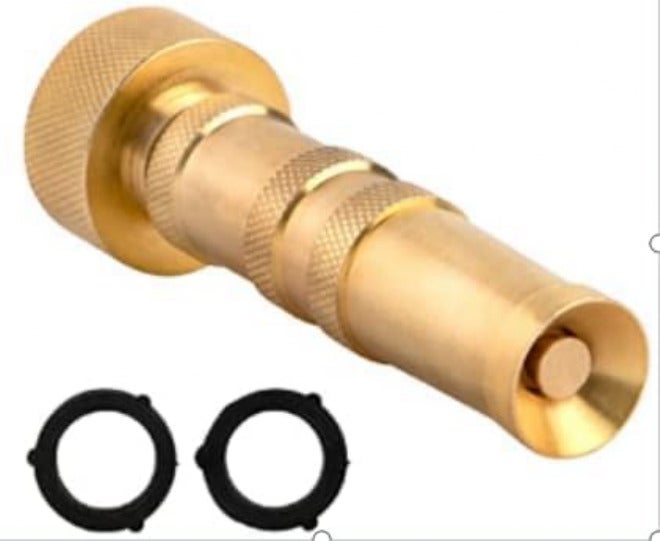 INNAV8 Solid Brass Hose Nozzle - High Pressure Heavy Duty Sprayer for Garden, Car Wash - Easy Twist Water Spray Nozzle
