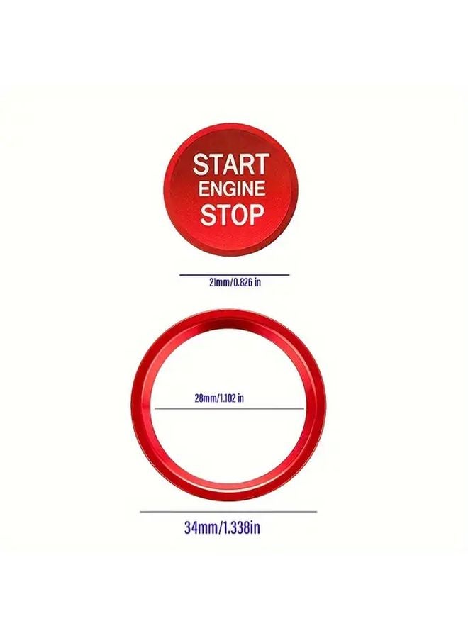 Blue Engine Start Stop Button Ring Set For Audi Q5 Q7 A8L A5 A6L A4L - Image 4