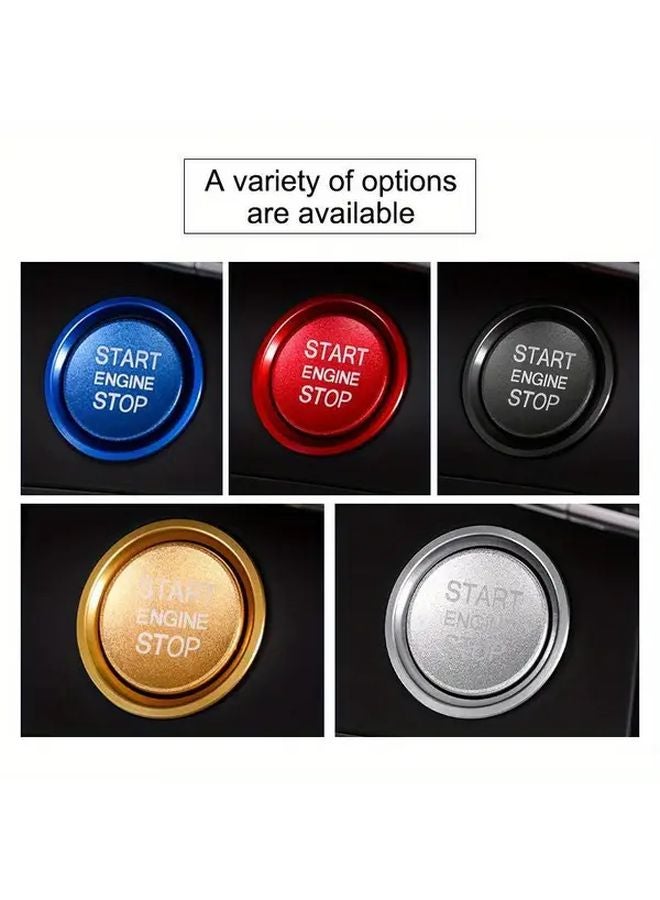 Blue Engine Start Stop Button Ring Set For Audi Q5 Q7 A8L A5 A6L A4L - Image 2