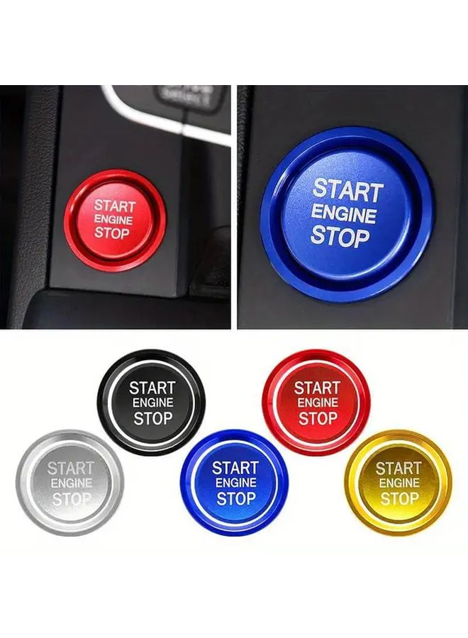 Blue Engine Start Stop Button Ring Set For Audi Q5 Q7 A8L A5 A6L A4L - Image 5