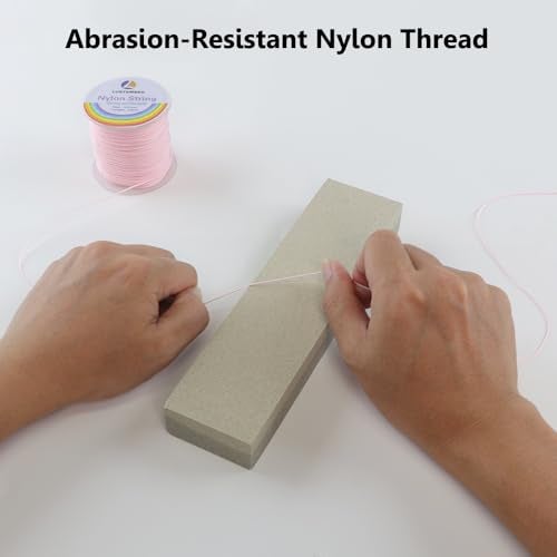 LUSTEMBER 0.8mm Nylon String, Strong Bracelet String, Durable Nylon Cord for Jewelry Making, Bracelets, Beading, Necklaces, Rattail Braiding, Kumihimo, Wind Chimes, Blinds and Handicrafts - Image 5