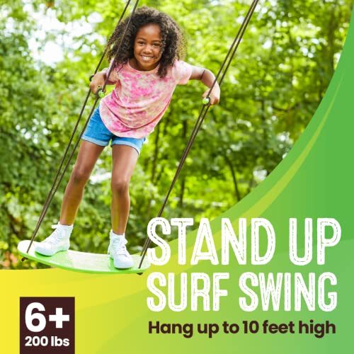 Swurfer Kick Stand Up Tree Swing Outdoor Swingset for Kids with Adjustable Handles Surfing Outdoor Play Weatherproof Easy Installation 200 lbs Ages 6 Green - Image 5