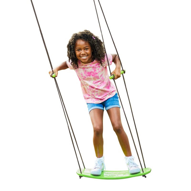 Swurfer Kick Stand Up Tree Swing Outdoor Swingset for Kids with Adjustable Handles Surfing Outdoor Play Weatherproof Easy Installation 200 lbs Ages 6 Green - Image 2