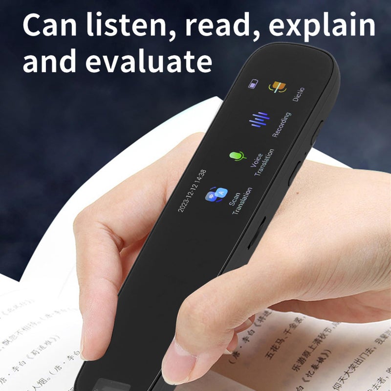 Black Language Translator Pen Touch Button Support 12 Languages High Speed Accuracy - Image 3
