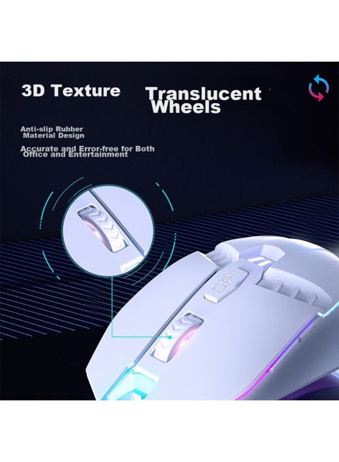 Hp M1 ماوس ألعاب سلكي، أبيض مع صوت، ماوس إلكتروني مضاء خلفيًا، ماوس ألعاب USB للمكتب، كمبيوتر مكتبي، كمبيوتر محمول، LoL، PUBG، مقهى إنترنت - Image 2