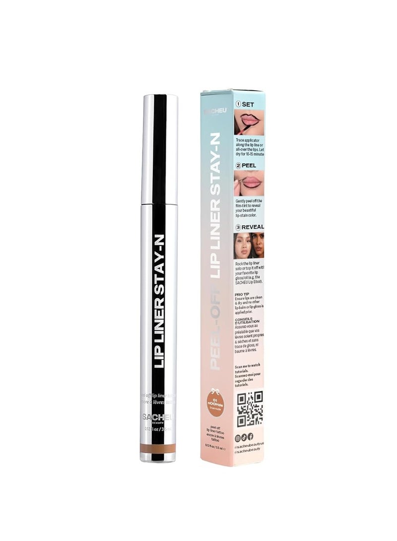 Sacheu Lip Liner Tattoo, Peel Off, Long Lasting, nOOHde, Infused with Hyaluronic Acid & Vitamin E - Image 1