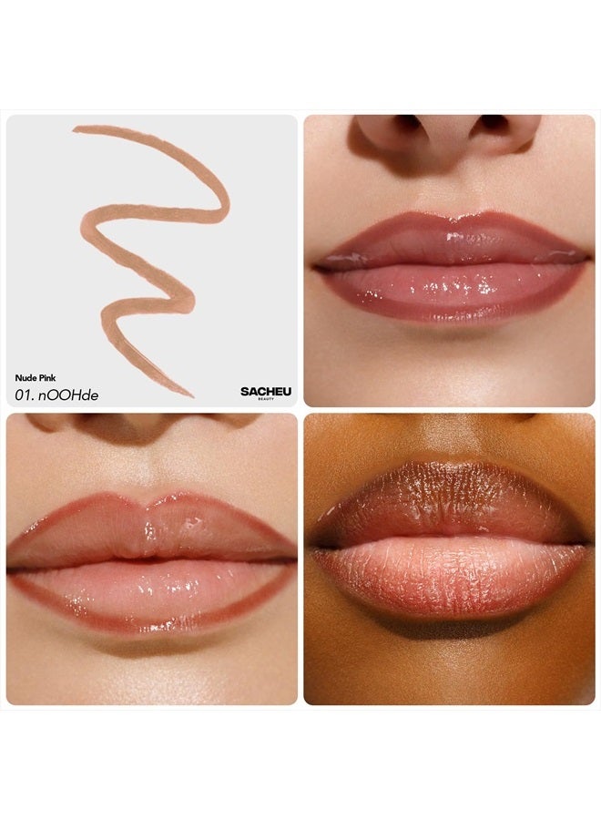 Sacheu Lip Liner Tattoo, Peel Off, Long Lasting, nOOHde, Infused with Hyaluronic Acid & Vitamin E - Image 3