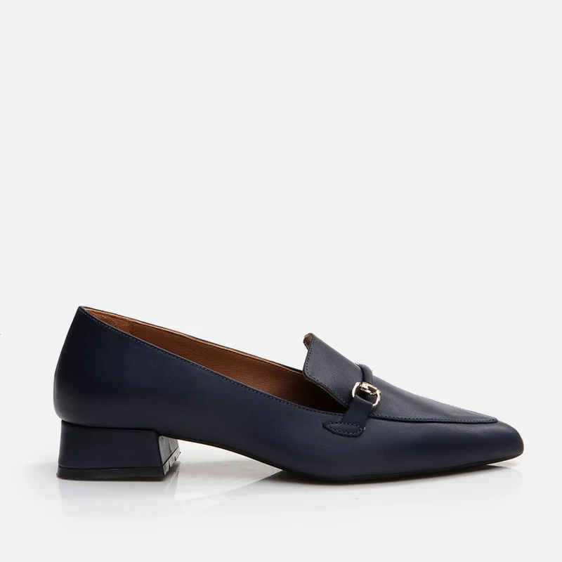 Hotiç 01AYH290820A680 GENUINE Leather Navy Blue Women's Loafer