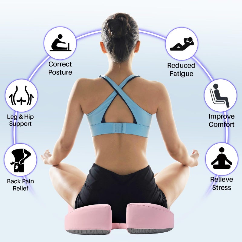 DAPOTUGI Seat Cushion for Office Chair, Large Thick Seat Cushion for Tailbone Pain Relief, Sciatica & Back Support, Memory Foam Office Chair Cushion for Long Sitting, Coccyx Cushion for Car, Wheelchair (Pink) - Image 3