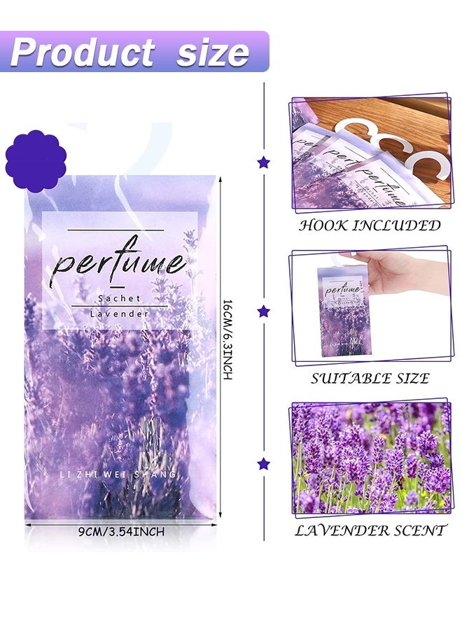 12 Pcs Large Hanging Closet Deodorizer, Air Freshener Scented Sachets for Drawers and Closets Long Lasting Lavender Sachet Bags Drawer Freshener for Clothes (Lavender) - Image 2