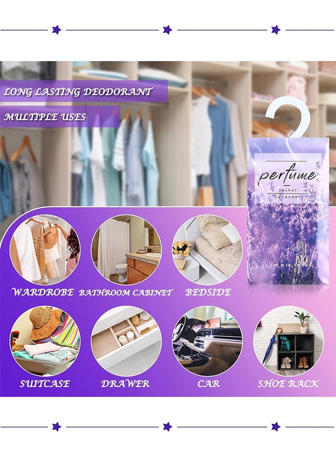 12 Pcs Large Hanging Closet Deodorizer, Air Freshener Scented Sachets for Drawers and Closets Long Lasting Lavender Sachet Bags Drawer Freshener for Clothes (Lavender) - Image 5