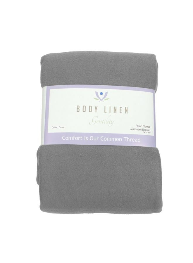 Body Linen Gentility™ Polar Fleece Massage Table Blanket, Warm, Cozy and Plush Spa Blankets. Create That Perfect Atmosphere. 54 x 80 inches, 100% Polyester - Bluish Grey - Image 1