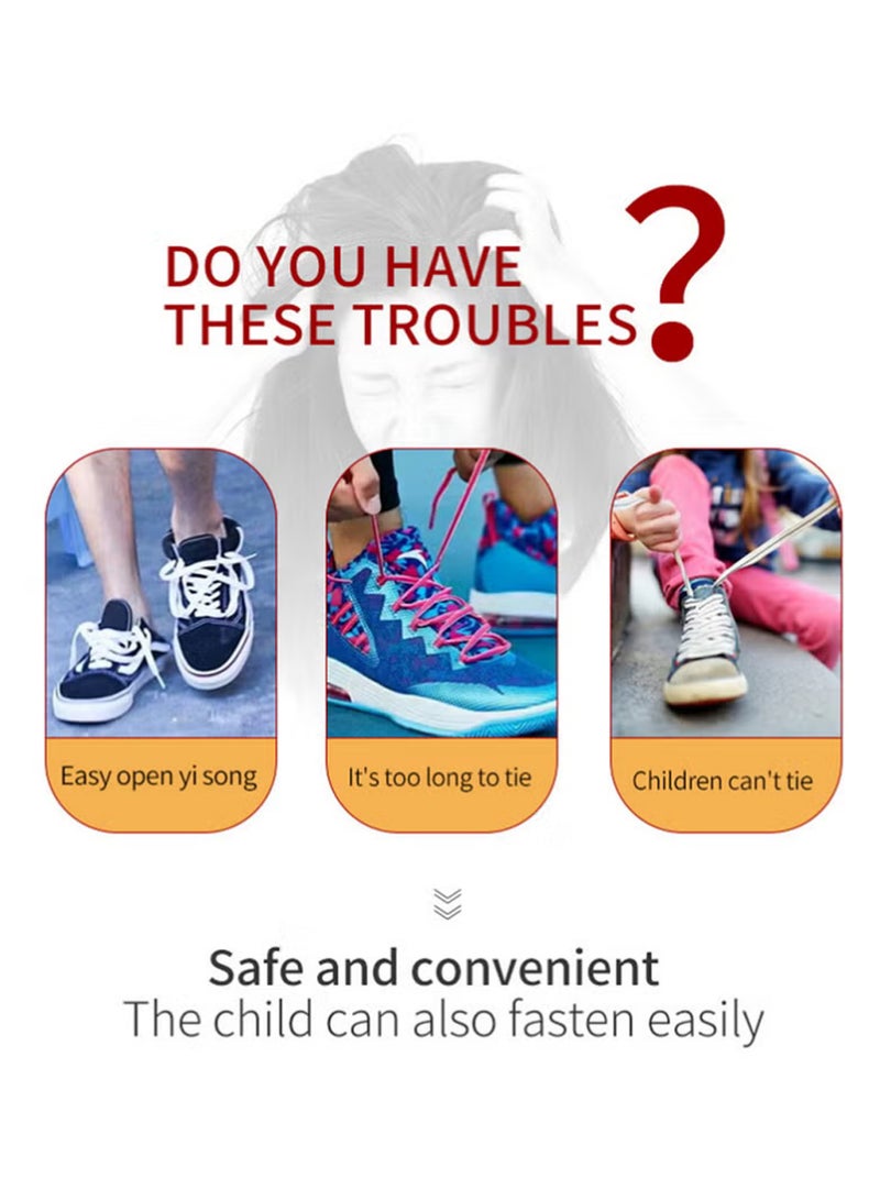 بينكو 12أزواج لا توجد أحذية ربطة عنق لا توجد أربطة أحذية مطاطية مع وصلة قفل أربطة أحذية، ملحقات العناية لا توجد أربطة أحذية - Image 2